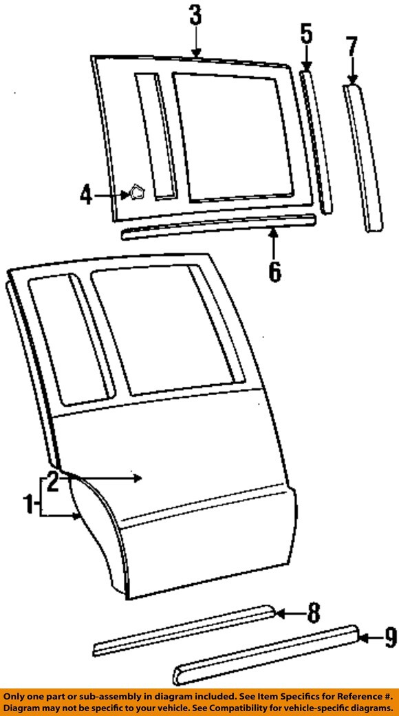 CHRYSLER OEM 90-93 Imperial Rear Door Exterior Trim-Upper Molding 5011143AA