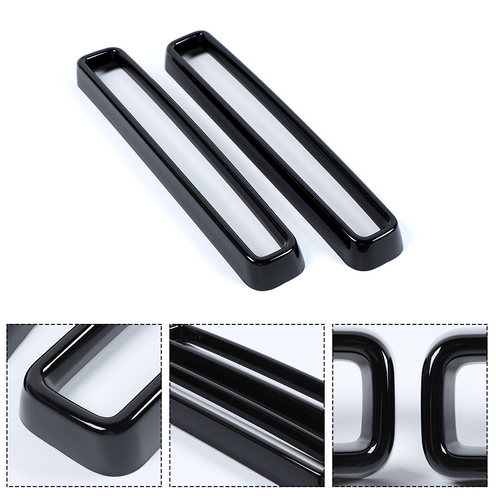 2pcs Front Grille Insert Mesh Cover Trim Bezels for Dodge Challenger 2015+ Black