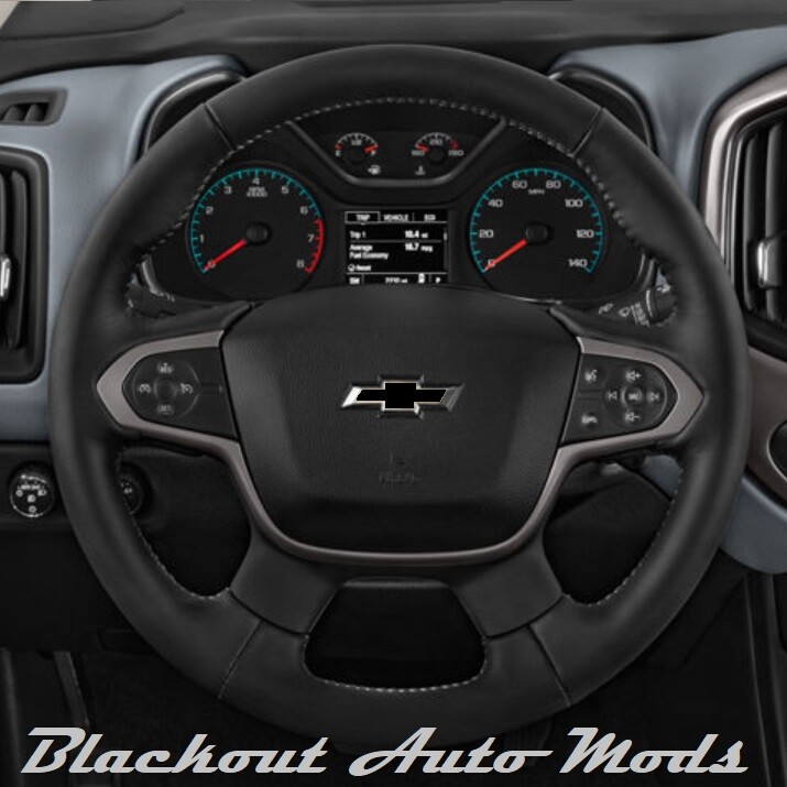 Matte Black Vinyl BowTie Steering Wheel Emblem Overlay Decal Chevrolet Colorado