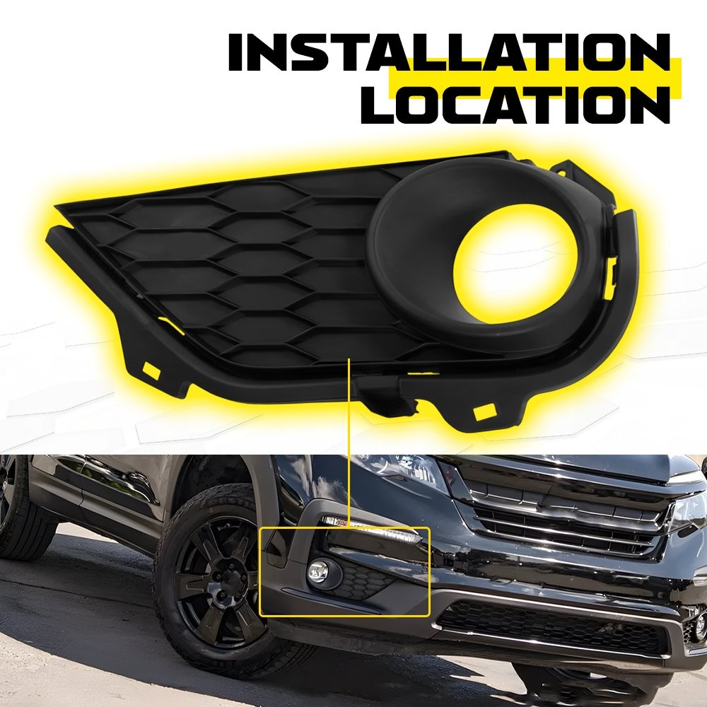 2X Fog Light Covers For 2019-2022 Honda Pilot Fog Light Bezels Left and Right