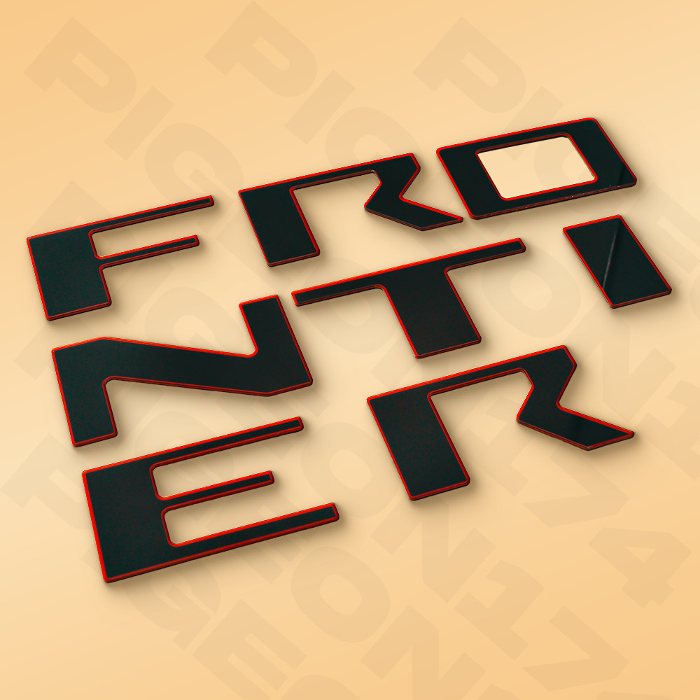 Acrylic Trunk Emblems 3D Black Red For Frontier Letters Tailgate Badge 2022-2025