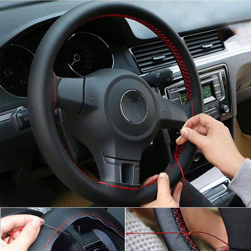 15″ Steering Wheel Cover Genuine Leather for Chevy Silverado 1500 2500 HD NEW