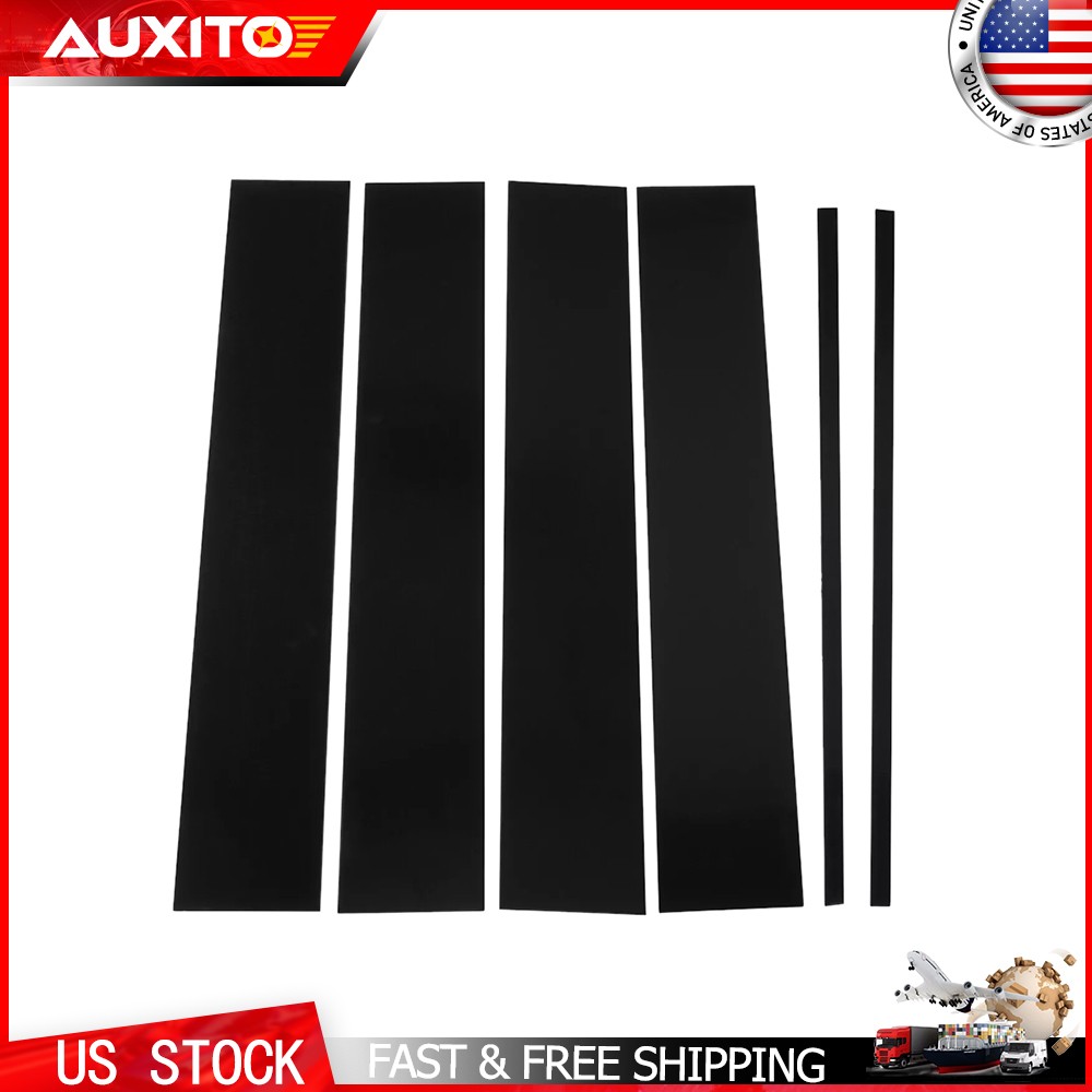For GMC Yukon 2015-2020 6Piece Gloss Black Door Window Pillar Post Trim Set