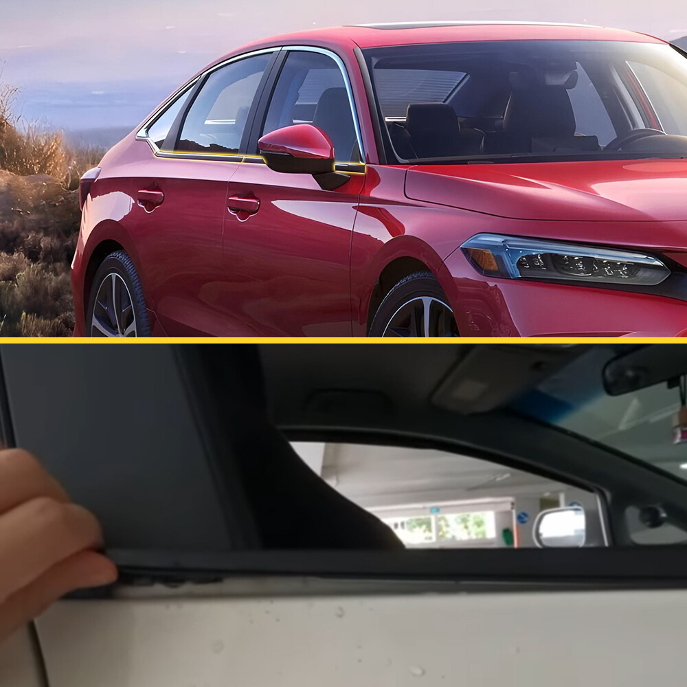 4PCS Weatherstrip Window Moulding Trim Seal Belt For Honda Civic Sedan 2016-2021