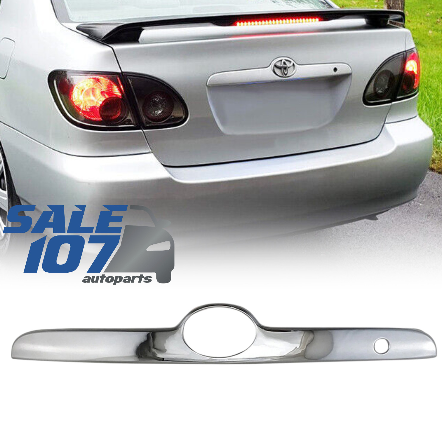 For 2003-2008 Toyota Corolla Taligate Chrome Rear Lift Trunk Molding Trim Cover