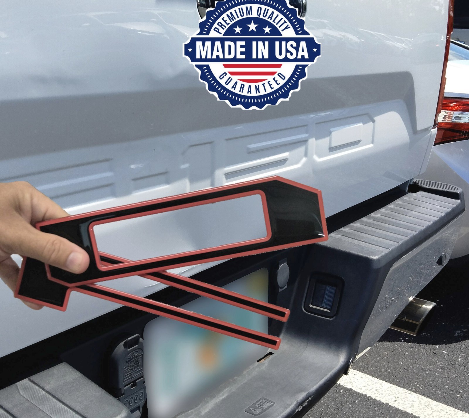 COMPATIBLE WITH 2018 19 20 3D BLACK ORANGE OUTLINE DOMED RAISED TAILGATE LETTERS