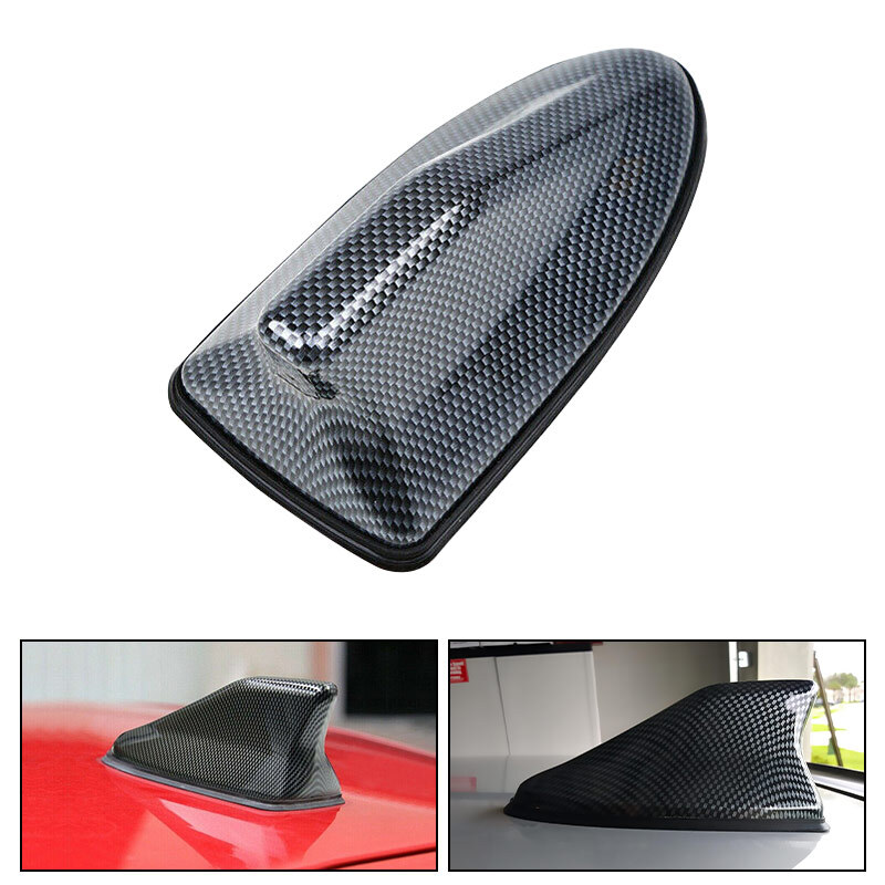 Carbon Fiber Car Roof Antenna Shark Fin Antenna Aerial AM/FM Signal Radio Aerial