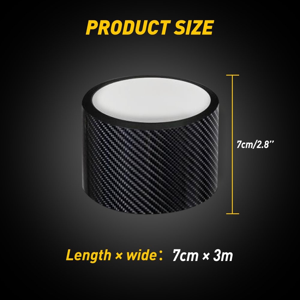 10FT X2.76IN Car Anti-Collision Strip Scratch Scuff Sticker 5D Carbon Fiber H