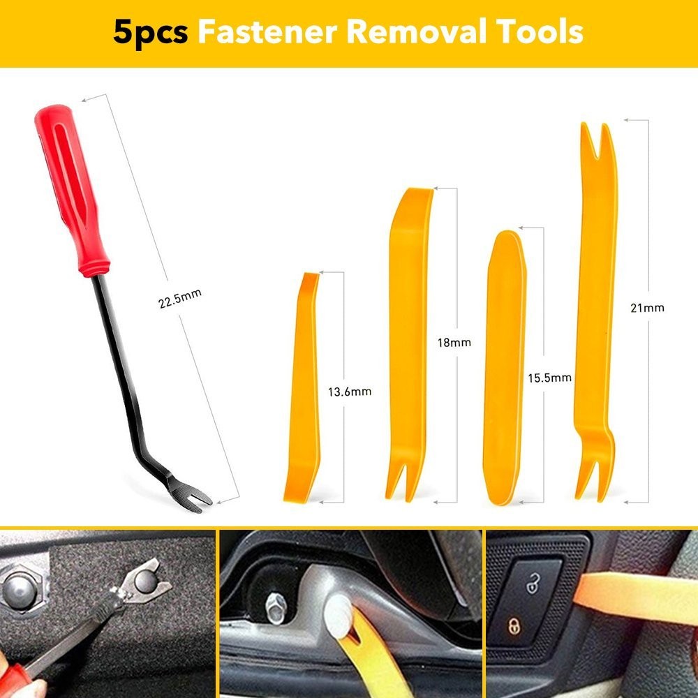 415x New Plastic Rivets Fastener Push Clips Kit Black Car Auto Fender Metal Tool