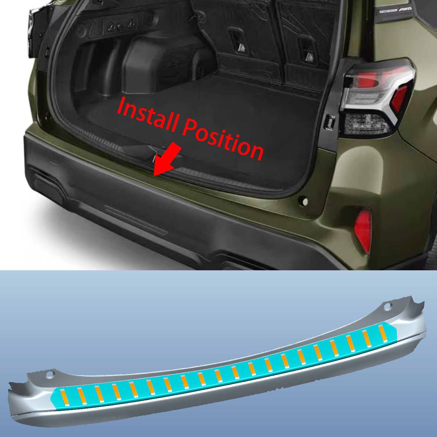 For Subaru Forester 2025 2026 Rear Outside Bumper Sill Plate Guard Cover Trim