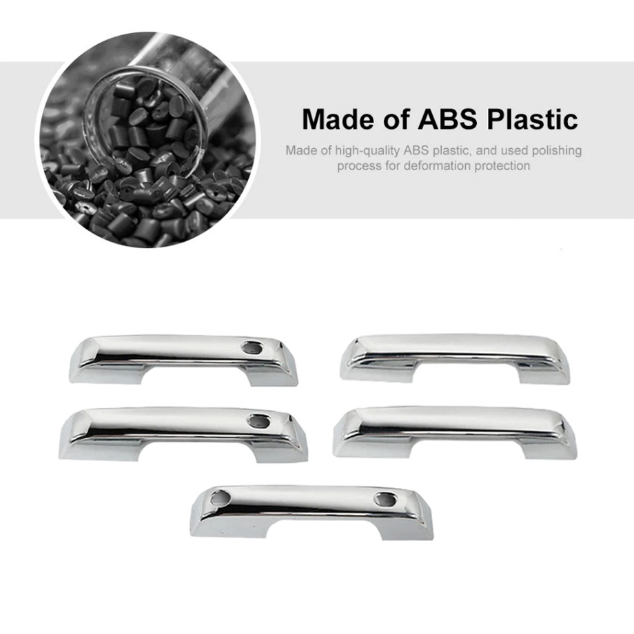 For Ford Bronco 2021-2026 ABS Chrome Exterior Side Door Handles Cover Trim 5PCS