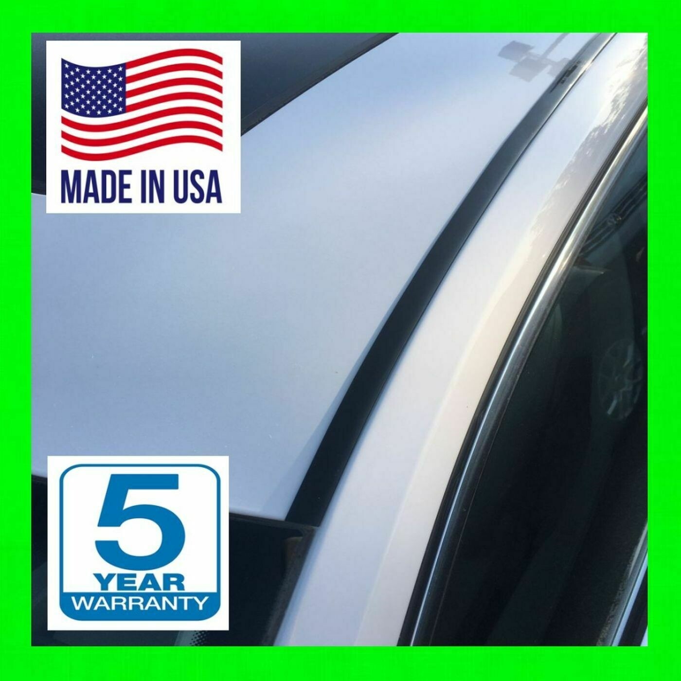 BLACK ROOF TOP TRIM MOLDING FOR 2016-2022 TOYOTA TACOMA 2PC NEW! 5YR WRNTY