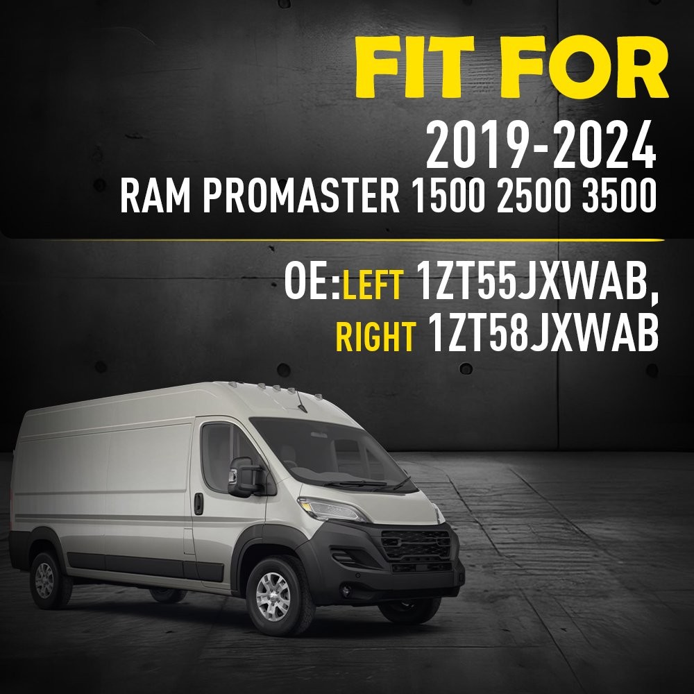 2PCS Front Door Trim Molding Fits Ram ProMaster 2019-2024 1500 2500 3500 LH RH