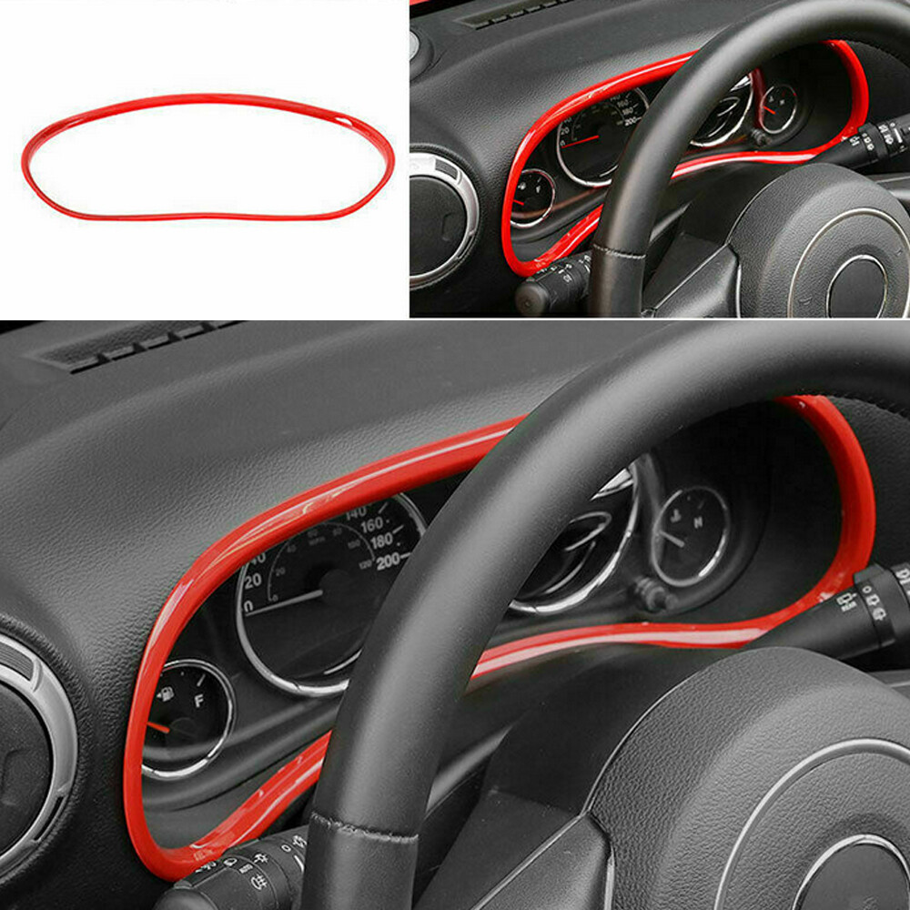 1pc Interior Dashboard Frame Trim Cover For Jeep Wrangler 2011+ Accessories Red