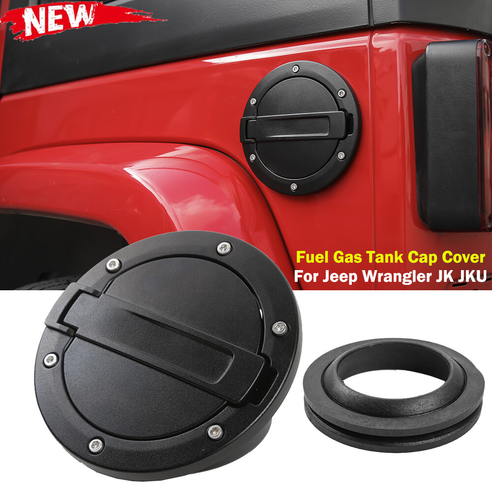 Exterior Fuel Gas Tank Cap Cover Filler Door Trim For 07+ Jeep Wrangler JK JKU