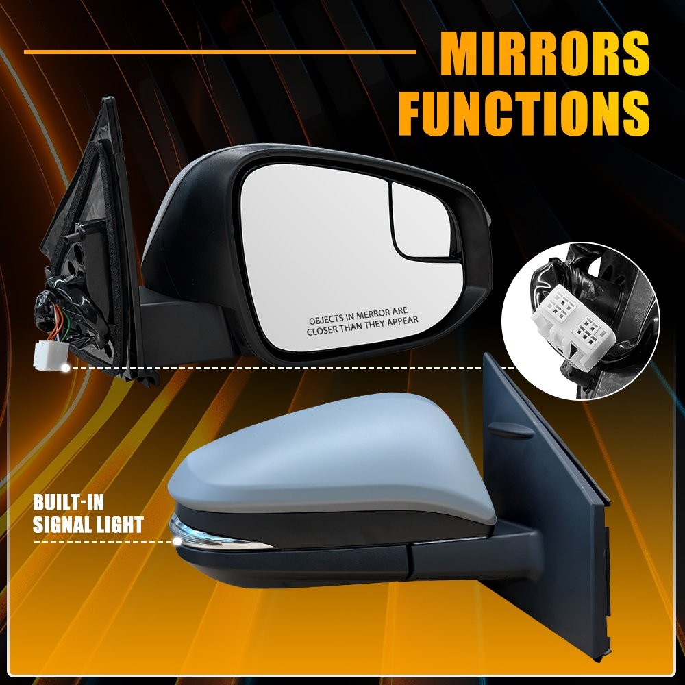 Driver Passenger Side Mirror Assembly w/ Heated &Signals For Toyota RAV4 16-2018