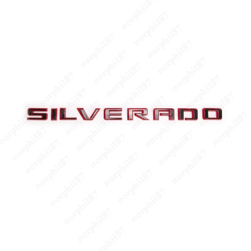 2019-2026 Silverado Tailgate Letter Logo Emblem Badge Z71 LT LTZ Red Gloss Black