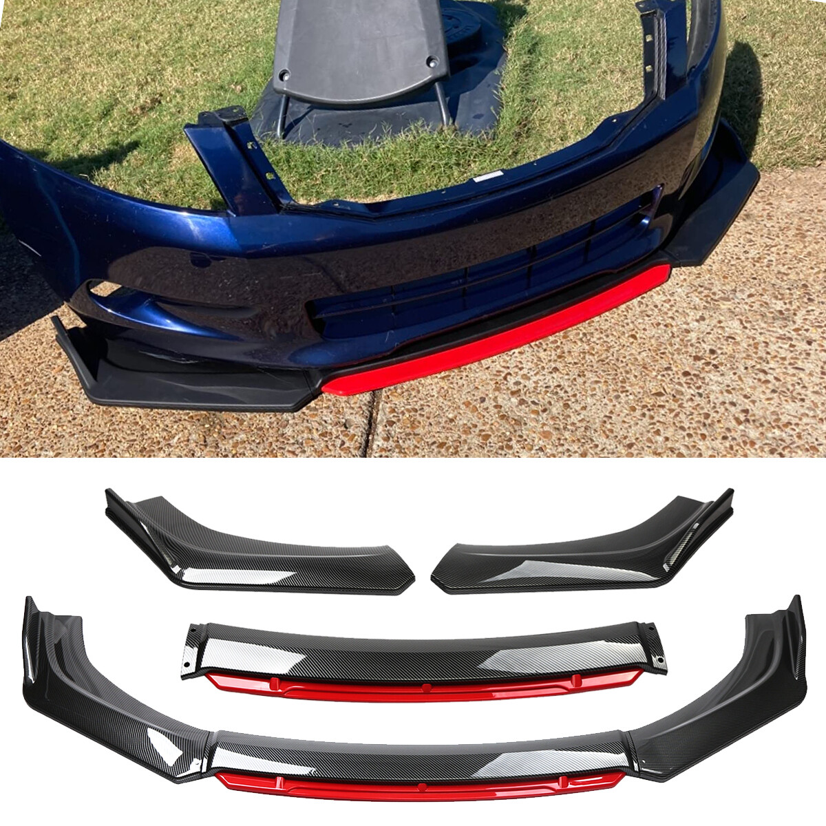 For Volkswagen Rabbit 06-09 Carbon Fiber Red Front Bumper Lip Splitter Body Kit