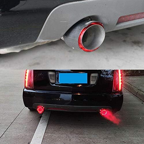 Universal Car Modified LED Luminous Muffler Tip Tail Pipe Carbon Fiber Curved