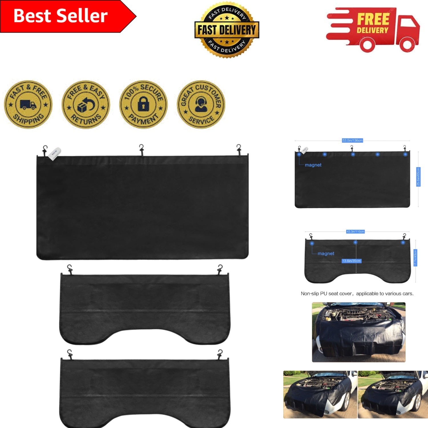 Durable 3-Pc Fender Protectors for Professional Mechanics – Easy-Clean Design