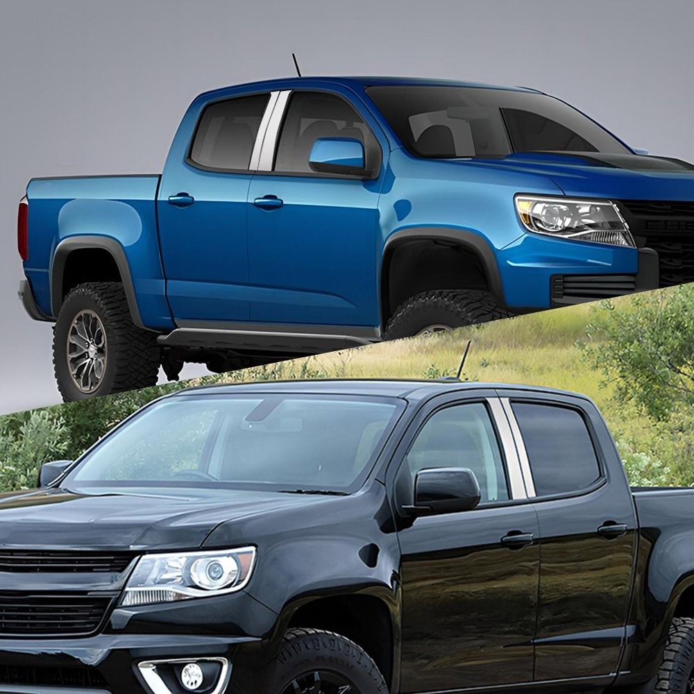 Chrome 4PCS Pillar Posts Door Trim Cover For Chevy Colorado GMC Canyon 2015-22 Y