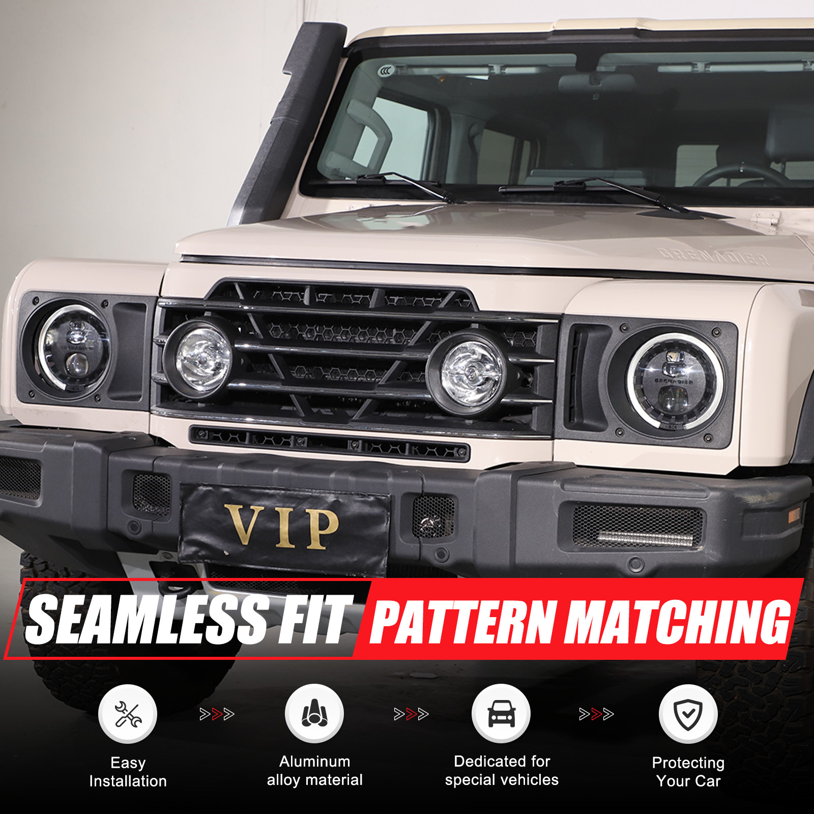Front Grille Mesh Grille Insert For Ineos Grenadier 2024-2025 Aluminum Alloy NEW