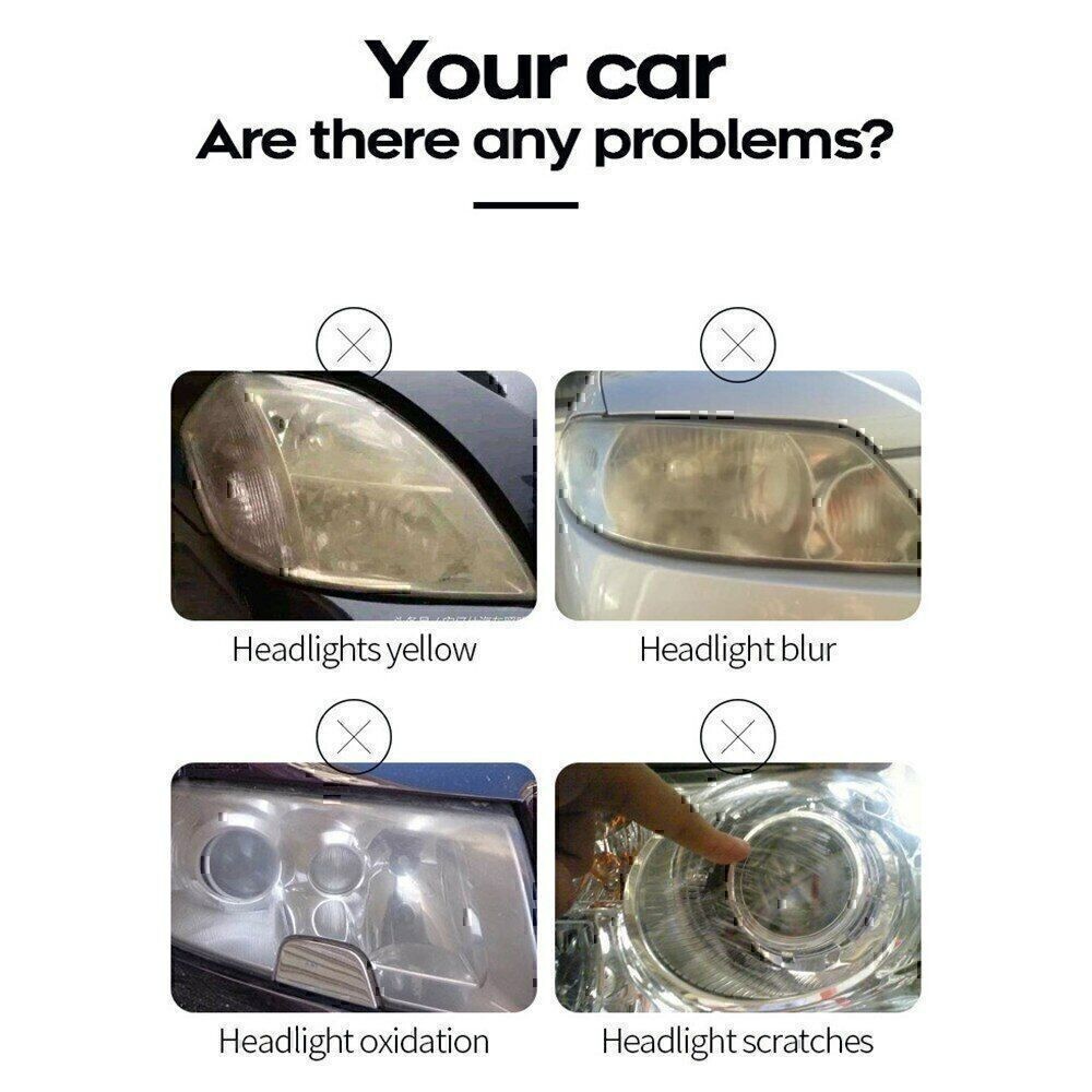 Car Ceramic Headlight Lens Restoration Repair Kit Polishing Cleaning Tools Pzcro