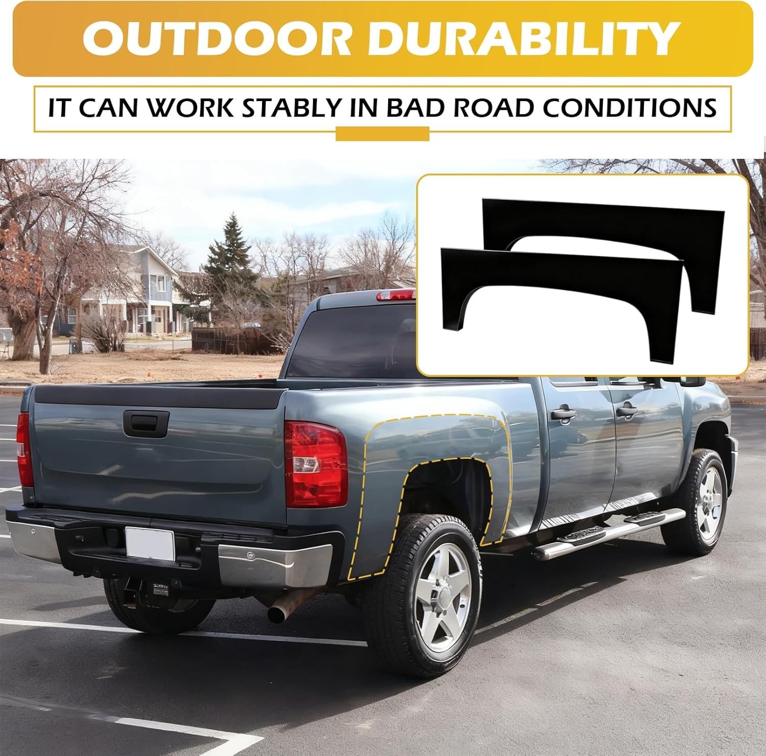 2 Pcs Rear Wheel Arch Repair Panel Fit For 2007-2013 Chevy Chevrolet Silverado 1