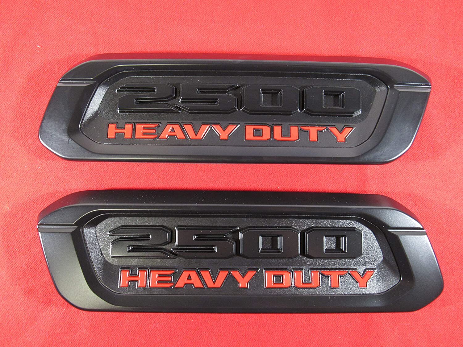 2x OEM HEAVY DUTY Emblem Left Right Hood Badge fits RAM 2500 RAM2500 Black Red