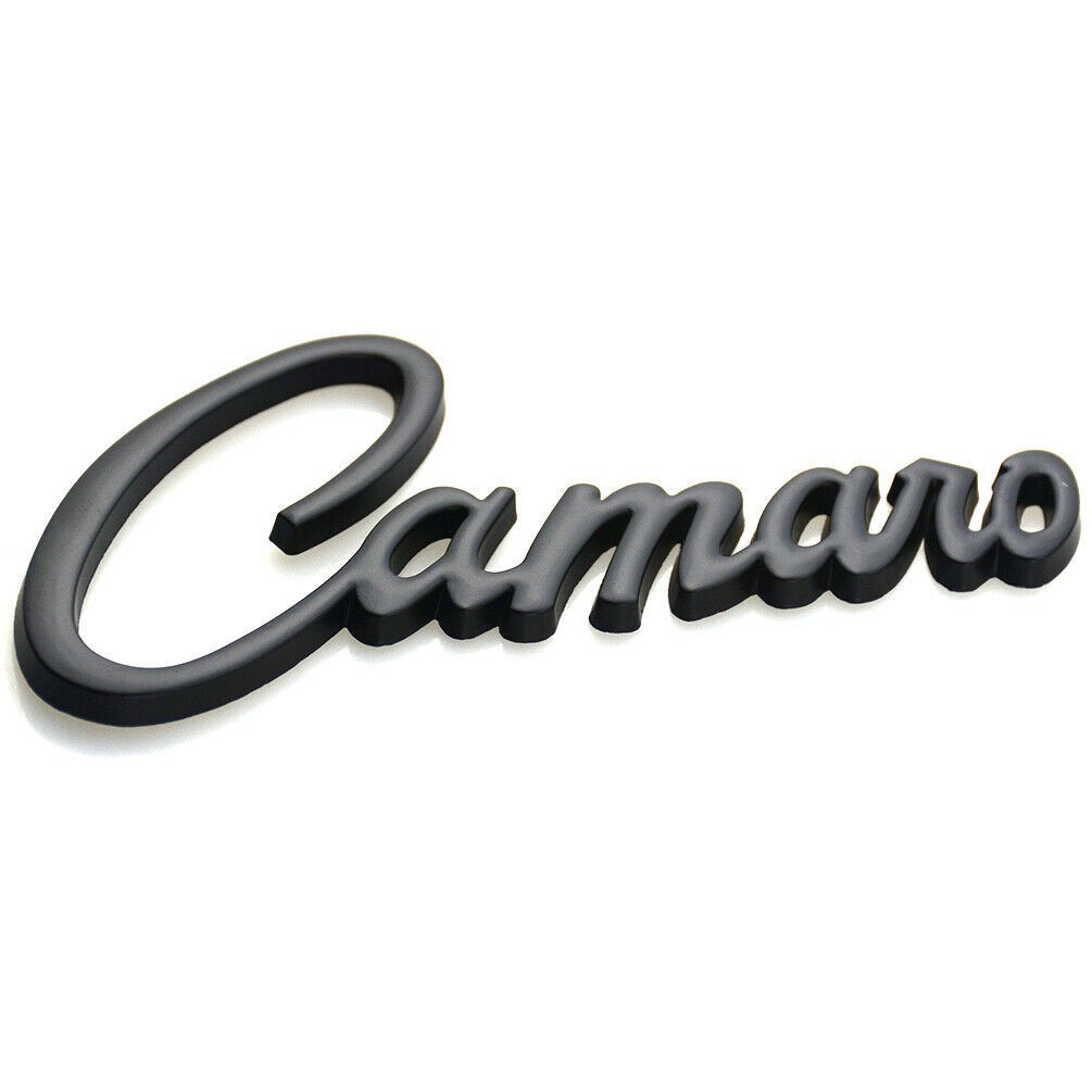 1Pc Black Door Fender Emblem Script Letter Metal Badge For Camaro