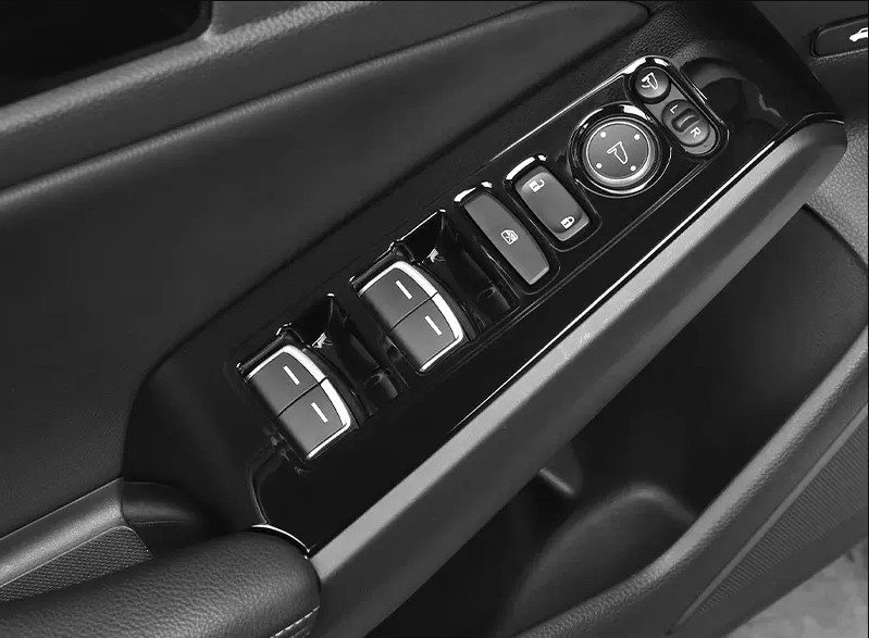 Bright black Window Switch Panel Cover Trim For Honda Civic Sedan 2022-2025
