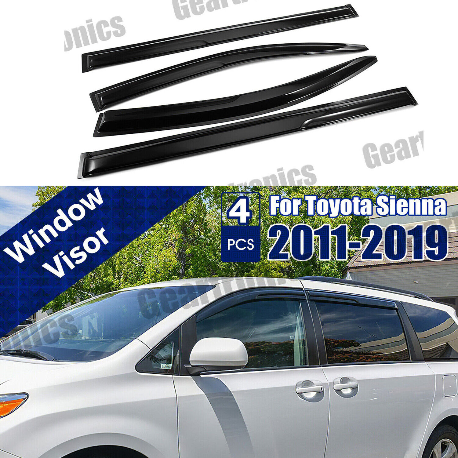 For Toyota Sienna 2011-2019 Window Visor Rain Guard Deflector Vent Sun Shades*