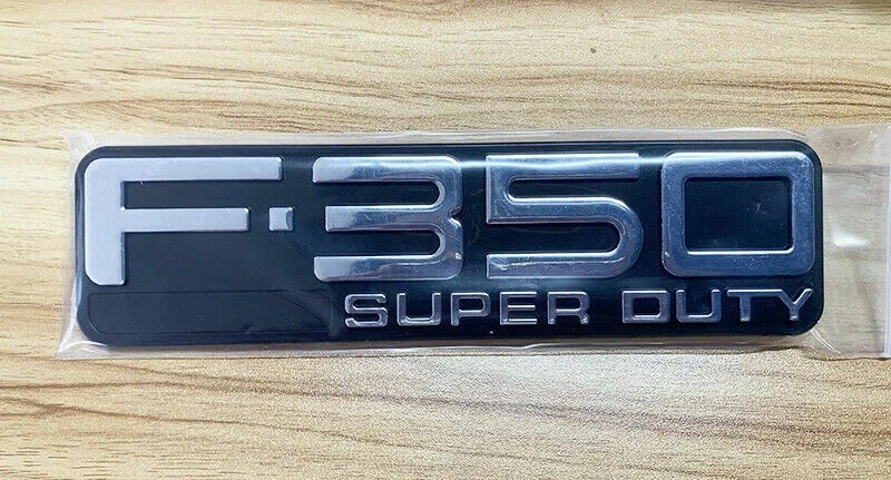1PC Chrome Black Side Fender Emblem Nameplate Badge for 1999-2004 F350