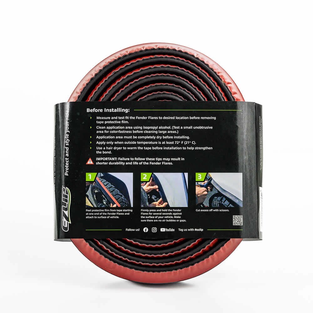 EZ Lip Fender Flares – 1-inch Offroad Flexible Foam Rubber Extension for Dacia