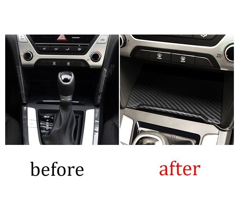 Carbon Fiber Style Console Cigarette Lighter Panel For Hyundai Elantra 2017-2018
