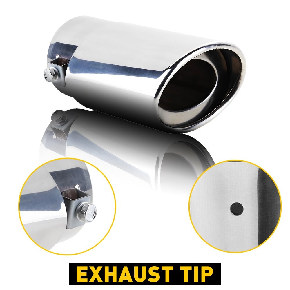 Car Rear Dual Exhaust Pipe Tail Muffler Tip Silver Tail Pipe 1.5″-2.4″ inch TOP