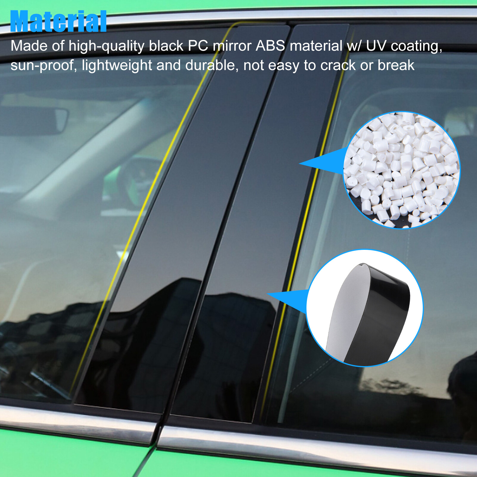 Window Pillar Posts Door Trim Molding Black Cover For Honda Civic Sedan 2006-11