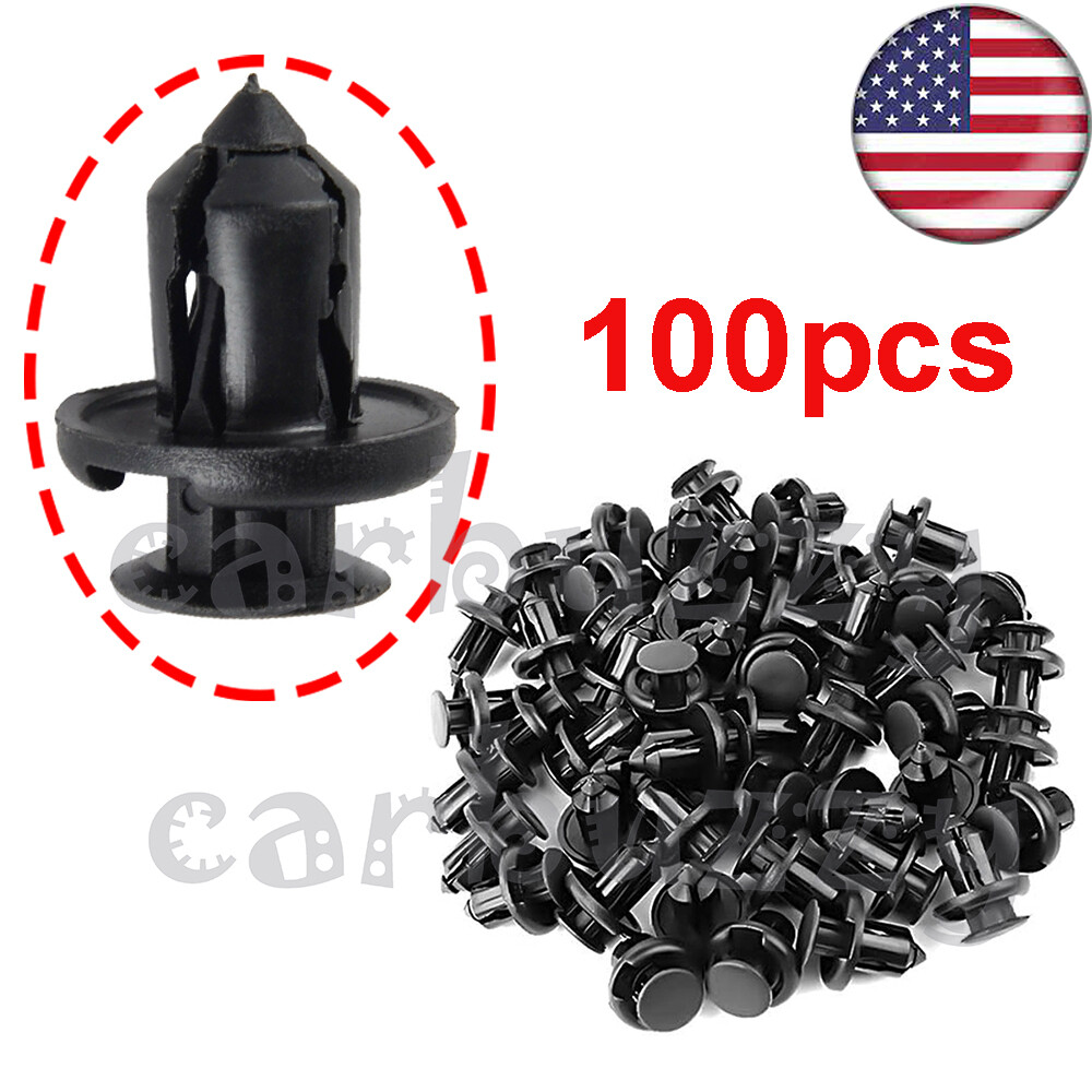 100Pcs/Set Plastic Rivet Car Fender Bumper Push Pin Clips 10mm Hole For Honda