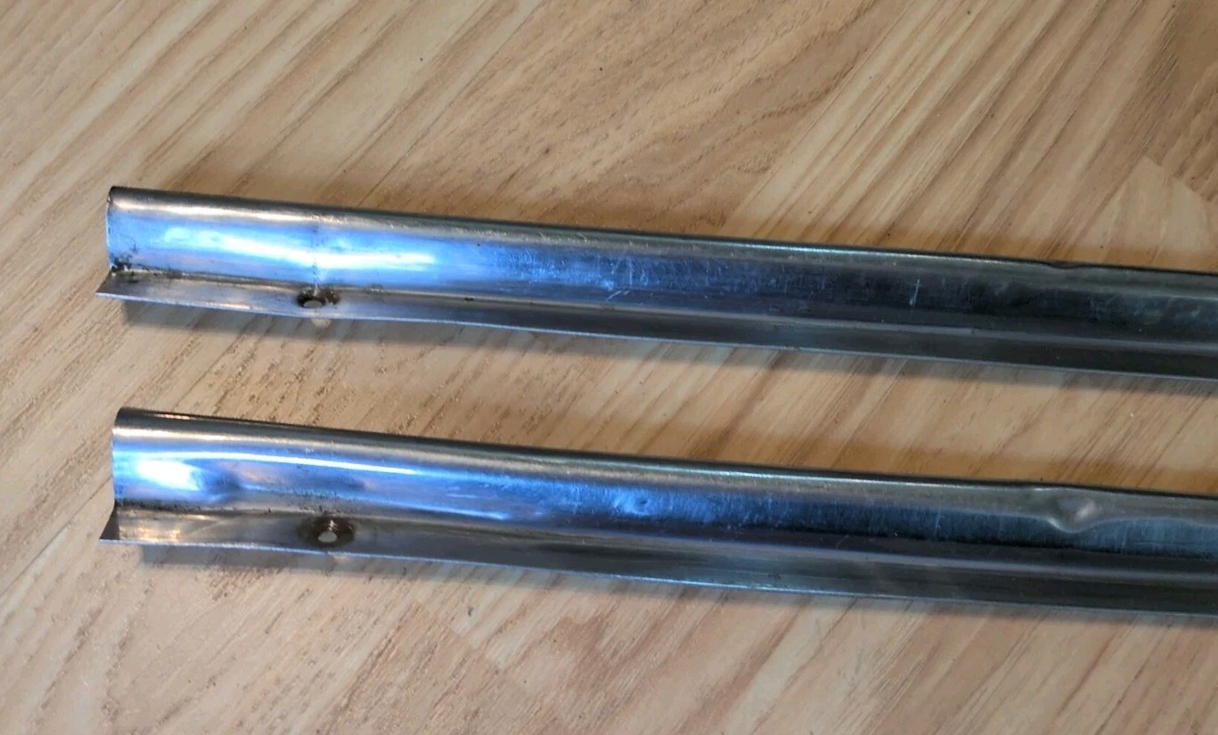 Pair Of Fiat 124 Spider Interior Chrome Trim Pieces Pre-1978 See Description