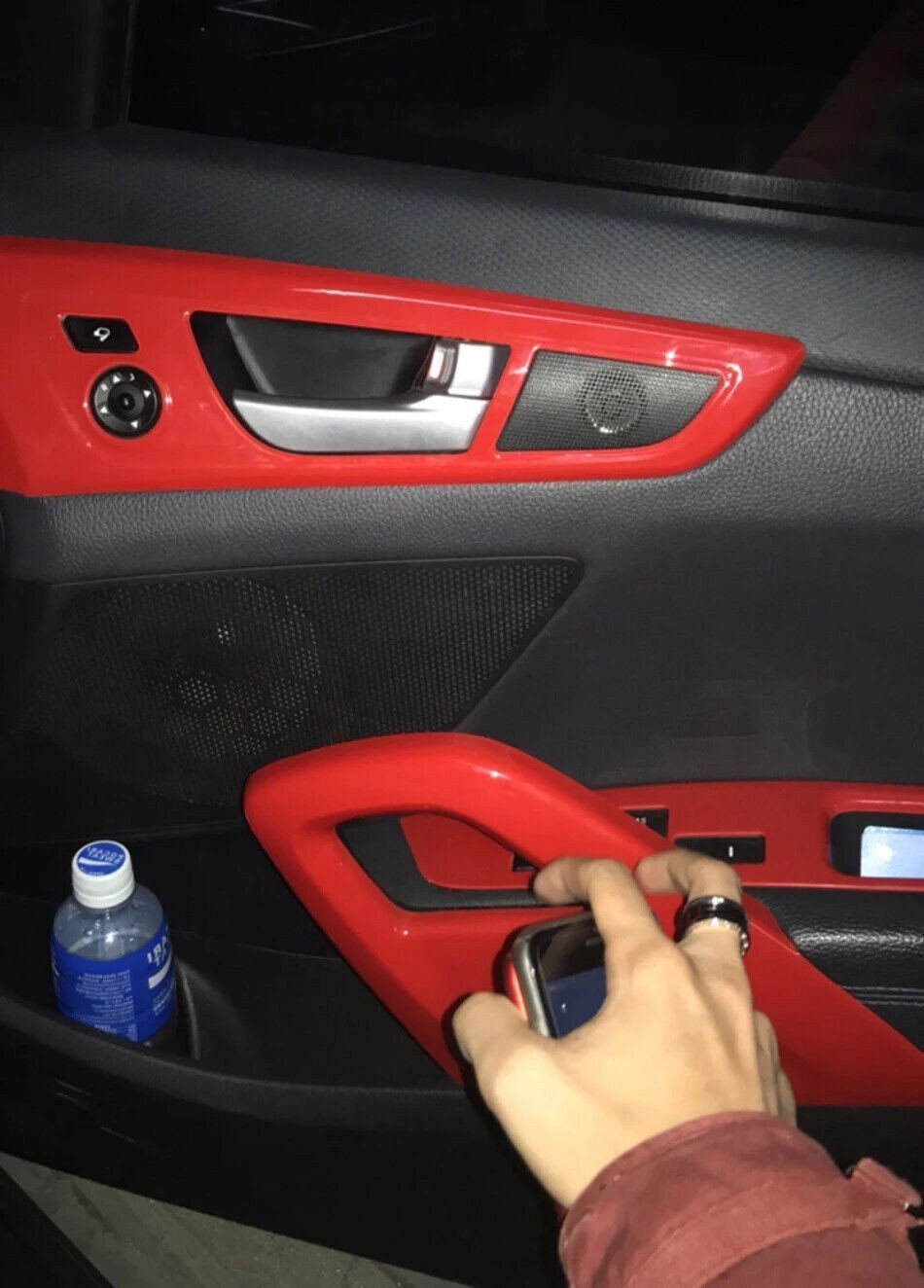 For Hyundai Veloster 2011-2016 RHD ABS Accessories Interior Door Trims Sticker