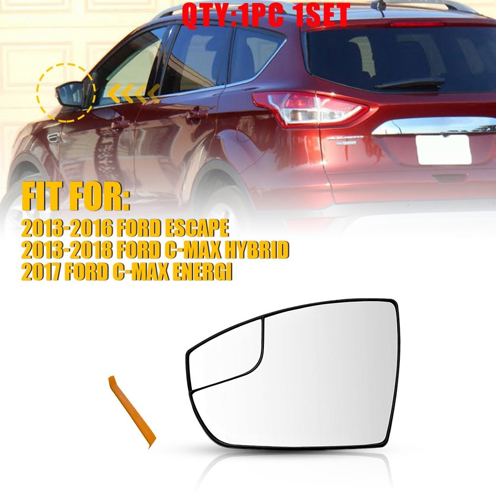 For 2013-18 Ford C-Max Hybrid 2013-16 Escape Left Non-Heated Mirror Glass 1-10X
