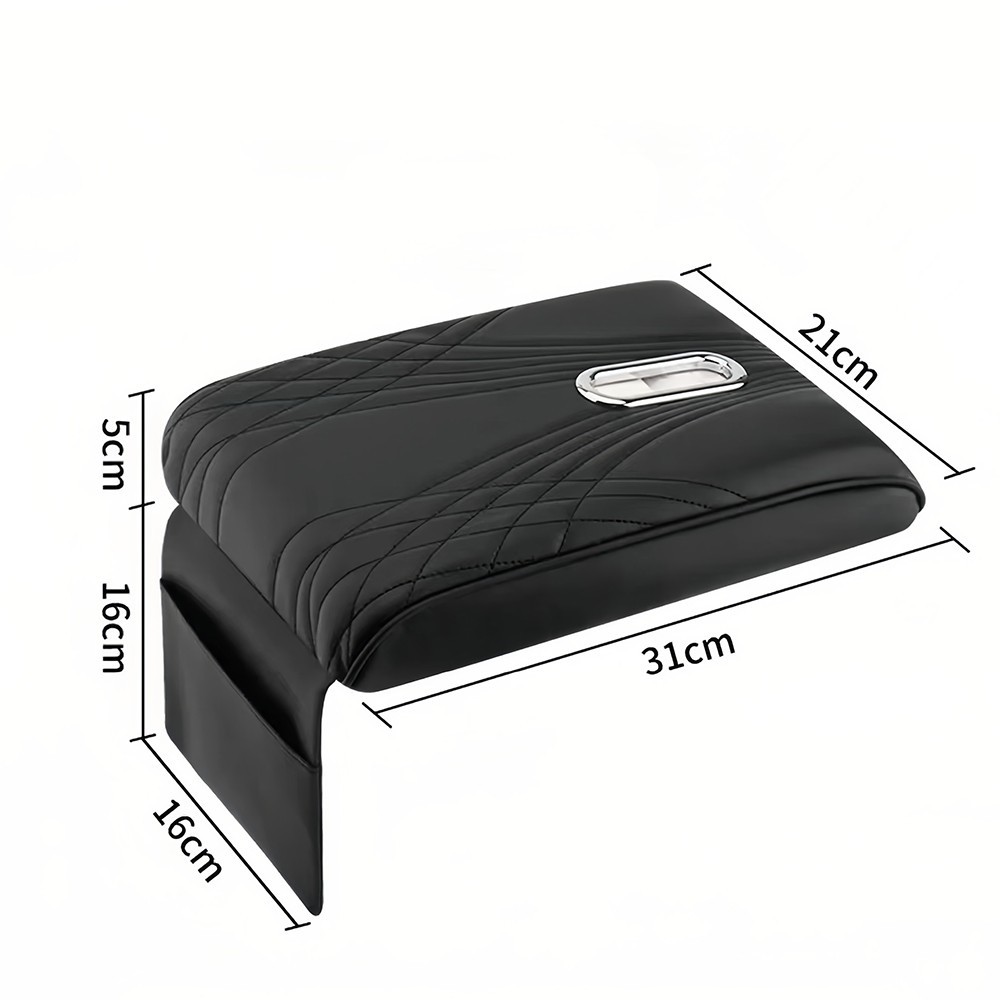 Leather Car Armrest Pad Center Console Box Cover Protector Cushion Accessories