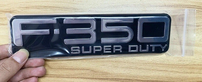 1PC Chrome Black Side Fender Emblem Nameplate Badge for 1999-2004 F350