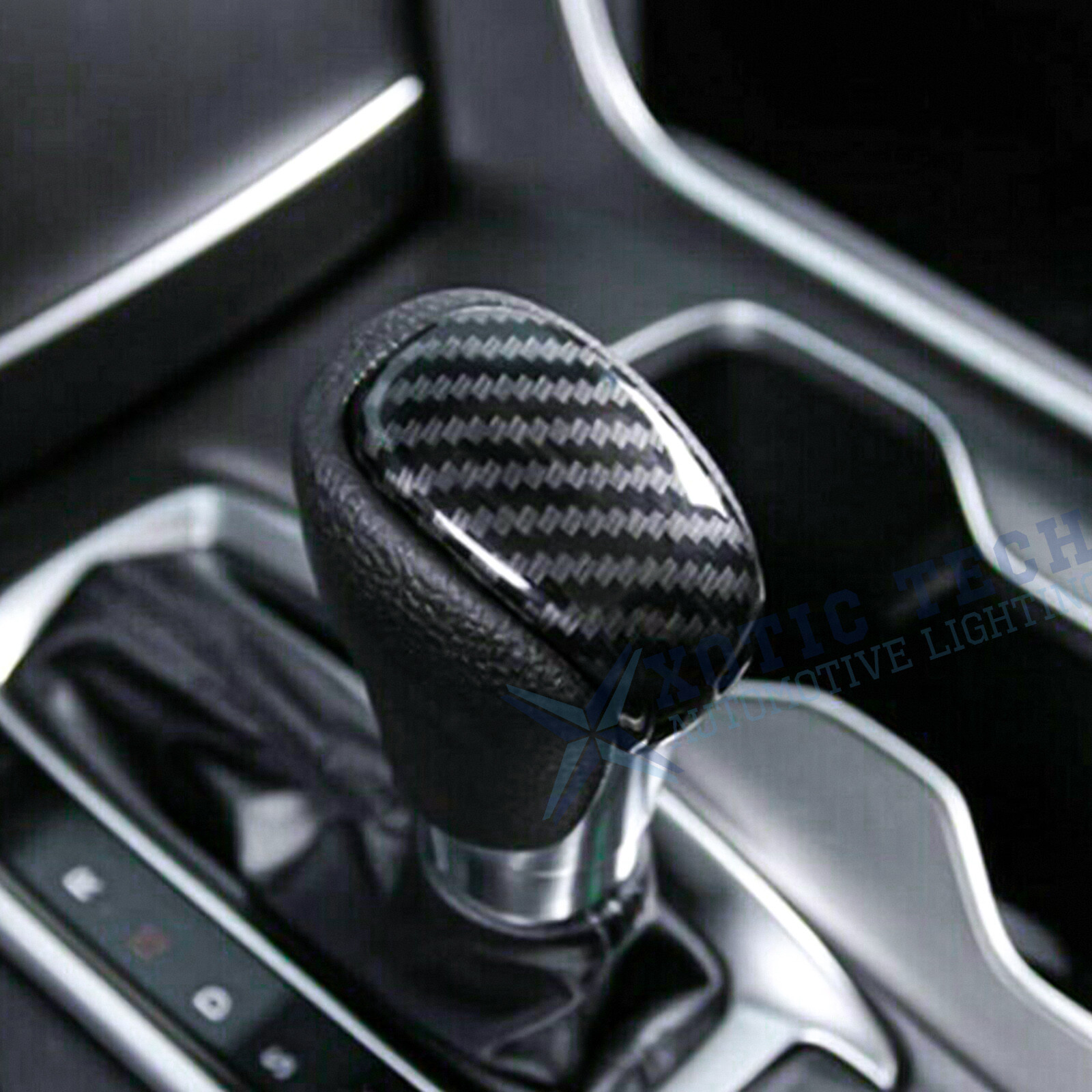 Carbon Fiber Texture Gear Shift Lever Knob Cover Trim For Honda Accord 2018-2020