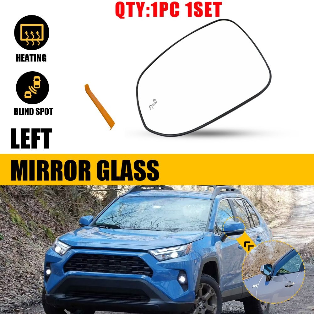Left Driver Side Mirror Glass Heated Blind Spot For Toyota RAV4 2019-2021 1-10X