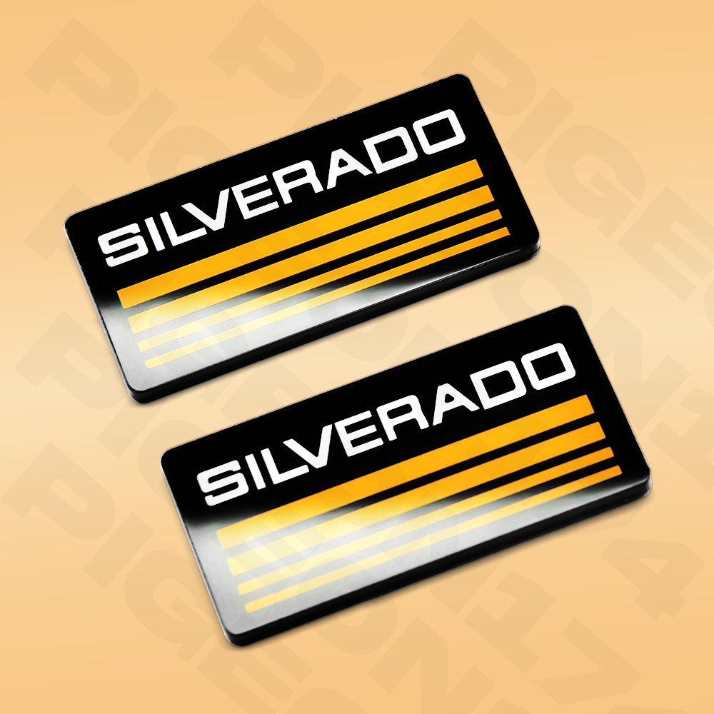 Truck Side Cab Emblem For Silverado / Tahoe / Suburban Yellow Pillar Plate Badge