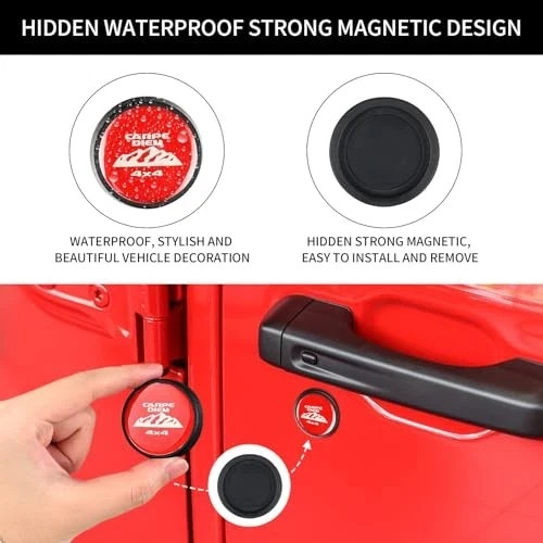 3Pcs Magnetic Keyhole Covers for 2018-2025 Jeep Wrangler JL & Gladiator JT