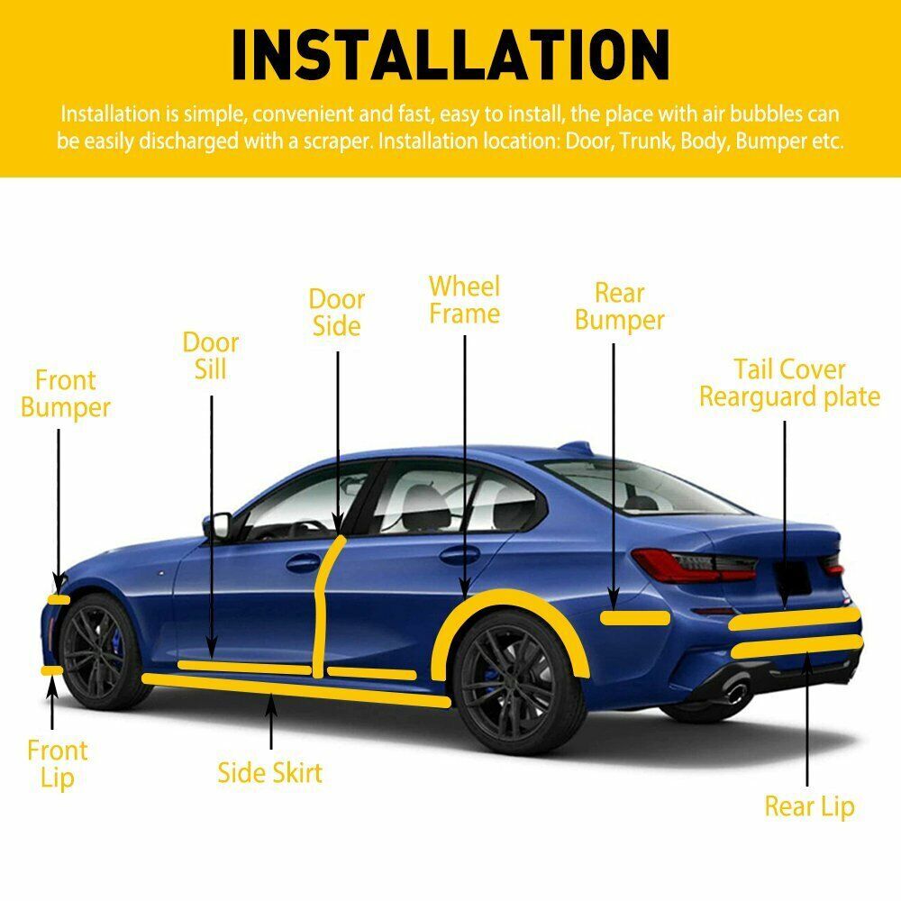 Car Door Carbon Fiber Sticker Body Anti Scratch Protector Sill Scuff Cover Strip