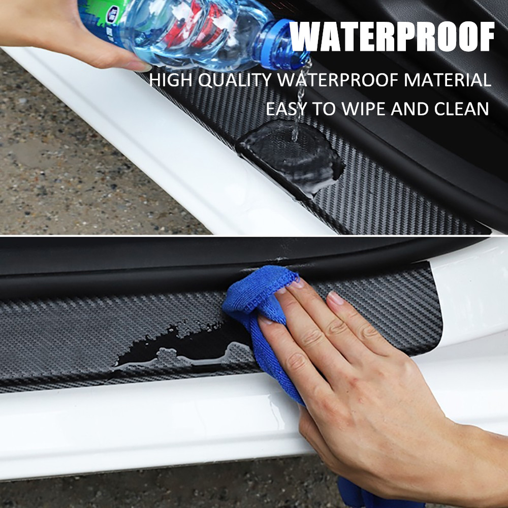 4pcs For Chevy Suburban 1500 Carbon Fiber Red Car Door Scuff Sill Cover Step