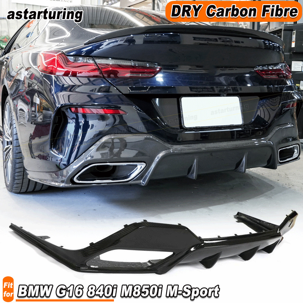Fit for BMW 8 Series G16 840i M850i M-Sport DRY Carbon Rear Bumper Diffuser Lip